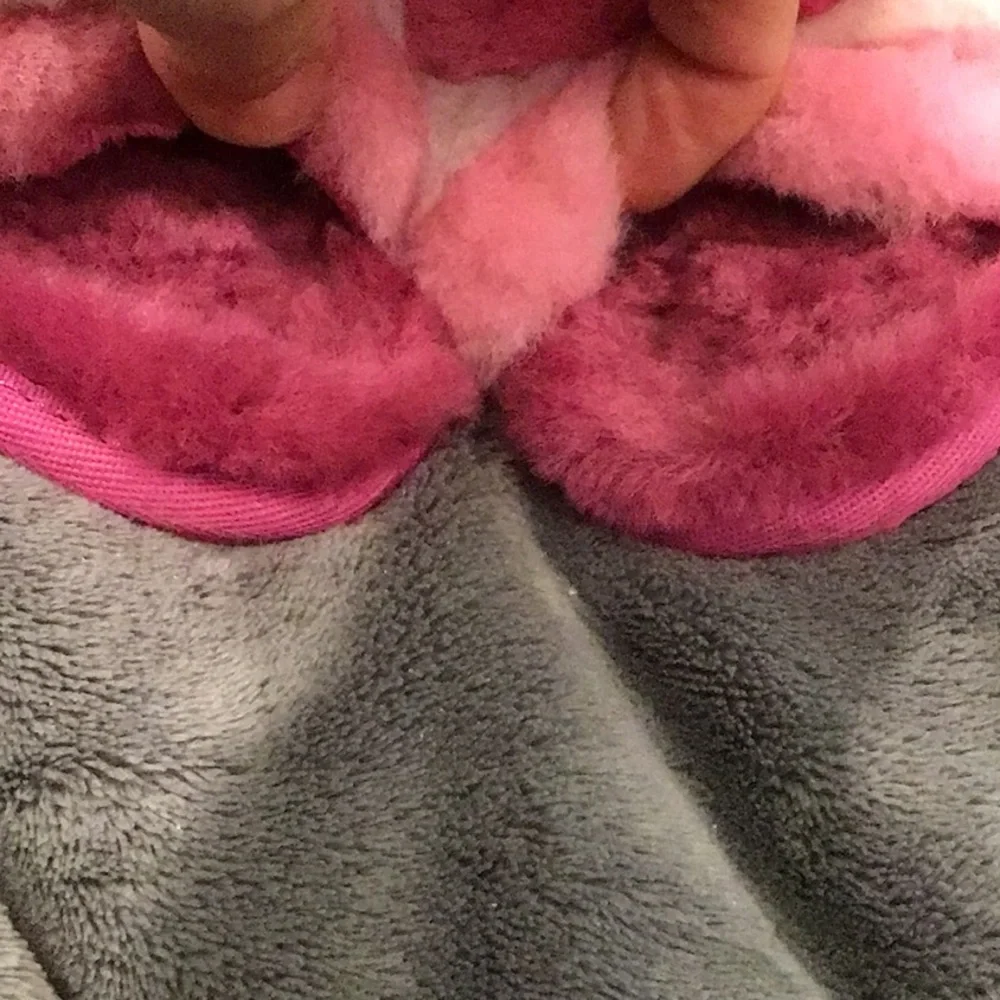 UGG Kids Pink Fuzzy Slide Slippers